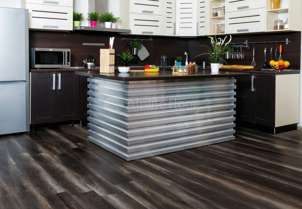 Кварцвиниловая плитка "Alpine Floor" Орех Темный  (1219*184*2мм) — купить в Москве