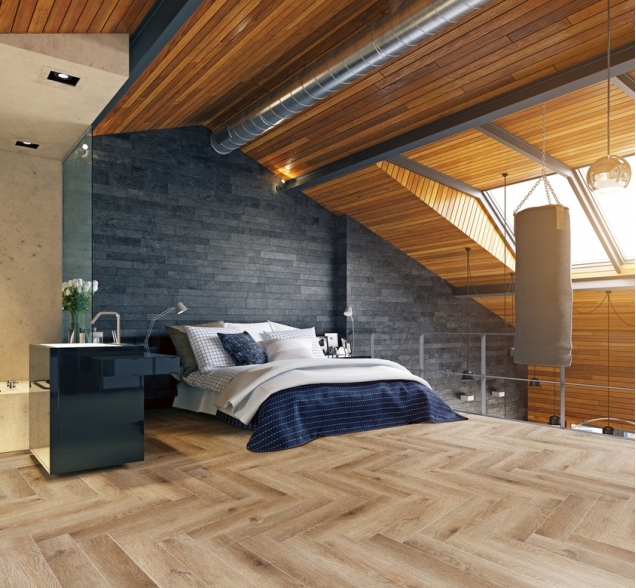 Виниловый ламинат SPC "Cronafloor" Herringbone Дуб Монпелье (640*128*4,5 мм) — купить в Москве