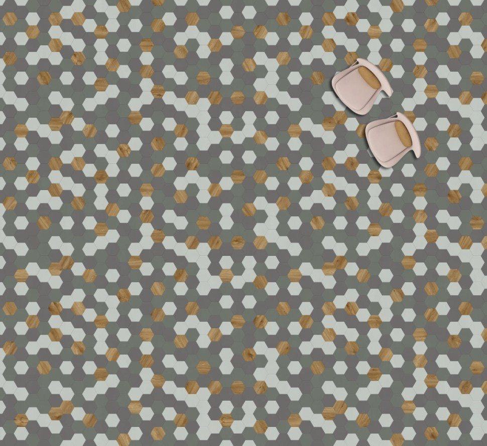 Виниловая плитка "Moduleo" Moods Hexagon 349 (226,32*196*2,5 мм) — купить в Москве