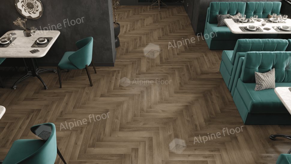 Ламинат "Alpine Floor" Herringbone 12 PRO Дуб Анжу (606*101*12 мм) — купить в Москве