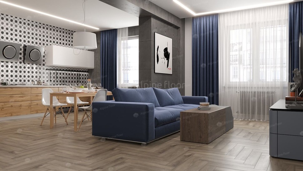 Виниловая плитка "Alpine Floor" Parquet LVT Дуб Исида (590*118*2,5 мм) — купить в Москве