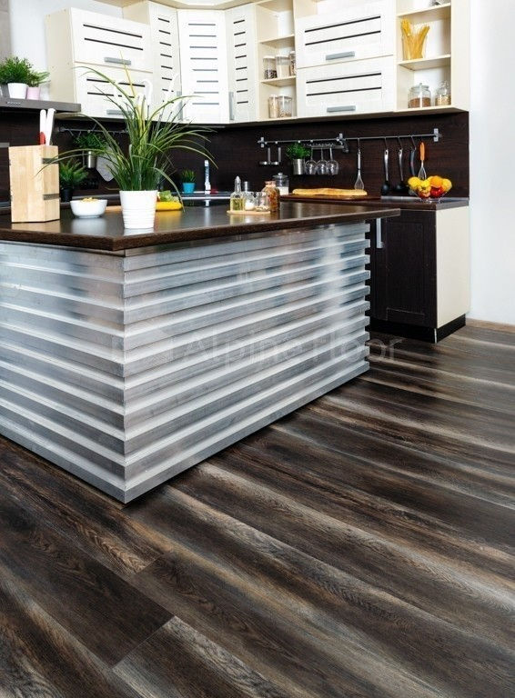 Кварцвиниловая плитка "Alpine Floor" Орех Темный  (1219*184*2мм) — купить в Москве