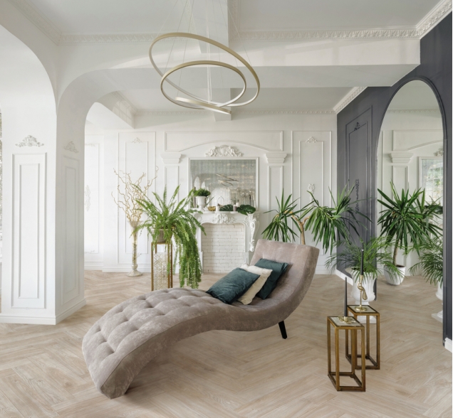 Виниловый ламинат SPC "Cronafloor" Herringbone Дуб Ницца (640*128*4,5 мм) — купить в Москве