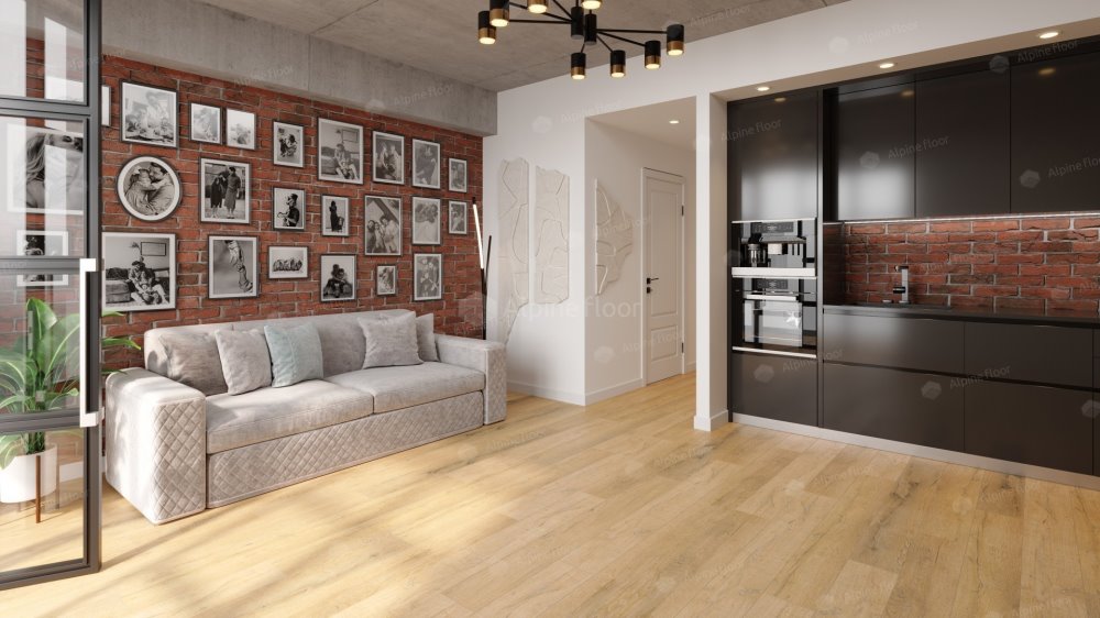 SPC Ламинат "Alpine Floor" Дуб медовый (1220*183*8 мм) — купить в Москве