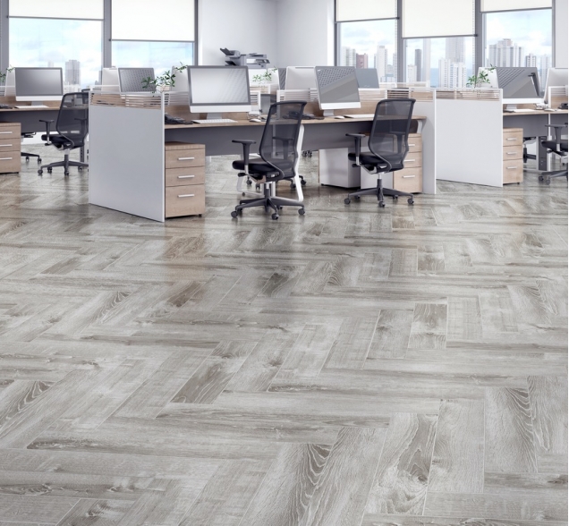 Виниловый ламинат SPC "Cronafloor" Herringbone Дуб Страсбург (640*128*4,5 мм) — купить в Москве