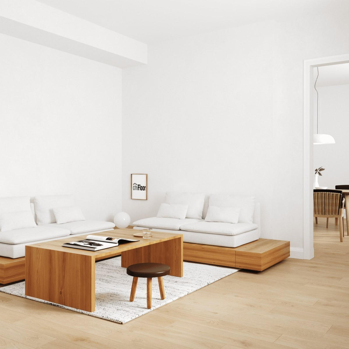 Виниловое напольное покрытие ScandiWood 19 Дуб Шампань (180*1220*5 мм) — купить в Москве