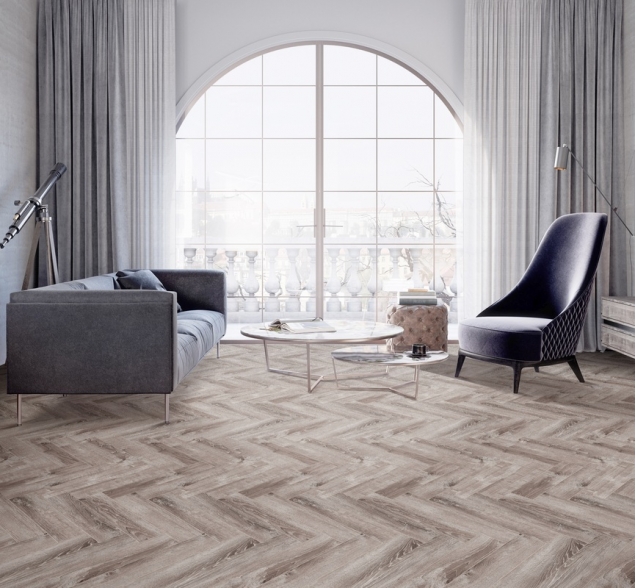 Виниловый ламинат SPC "Cronafloor" Herringbone Дуб Тулон (640*128*4,5 мм) — купить в Москве