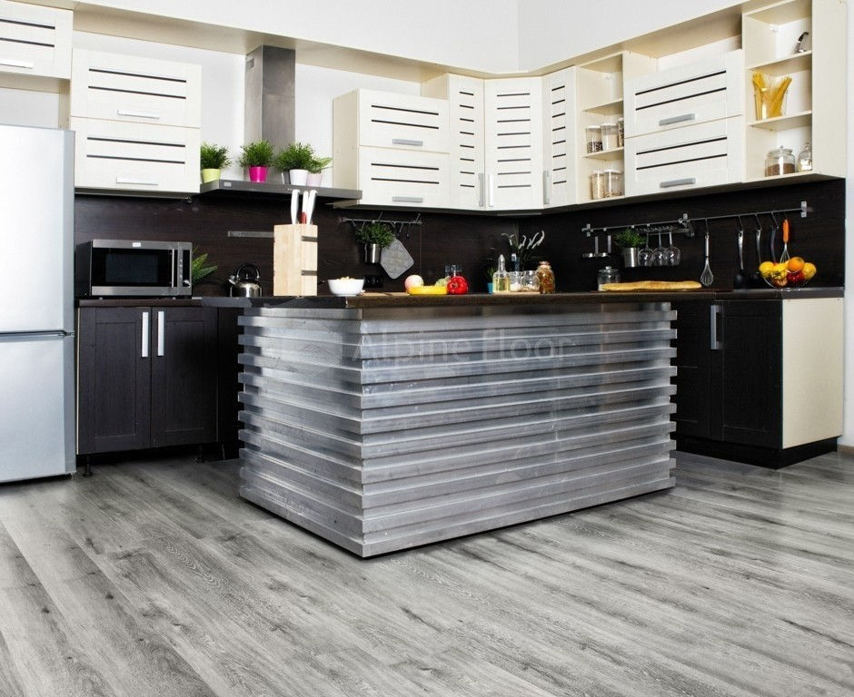 Замковая ПВХ плитка "Alpine Floor" Ясень Серый  (1220*183*4мм) — купить в Москве