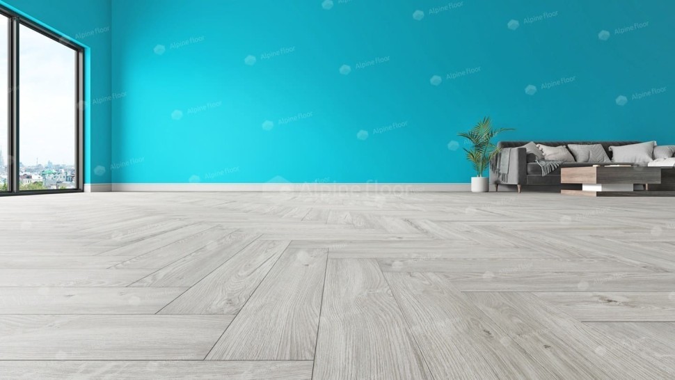 Виниловая плитка "Alpine Floor" Parquet LVT Снежный (590*118*2,5 мм) — купить в Москве