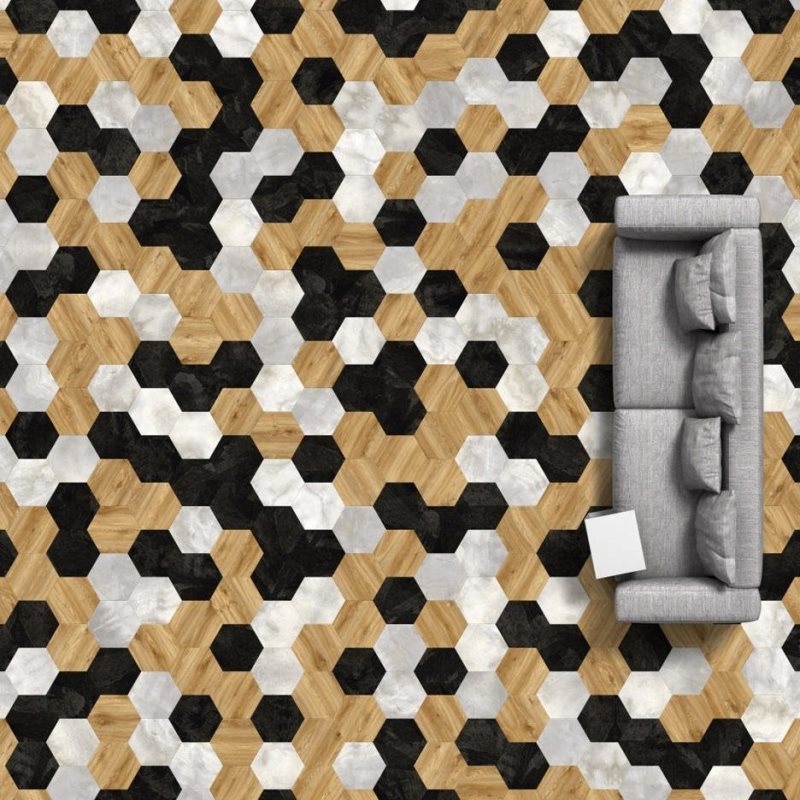 Виниловая плитка Big Hexagon 260 (452,64*392*2,5 мм) — купить в Москве
