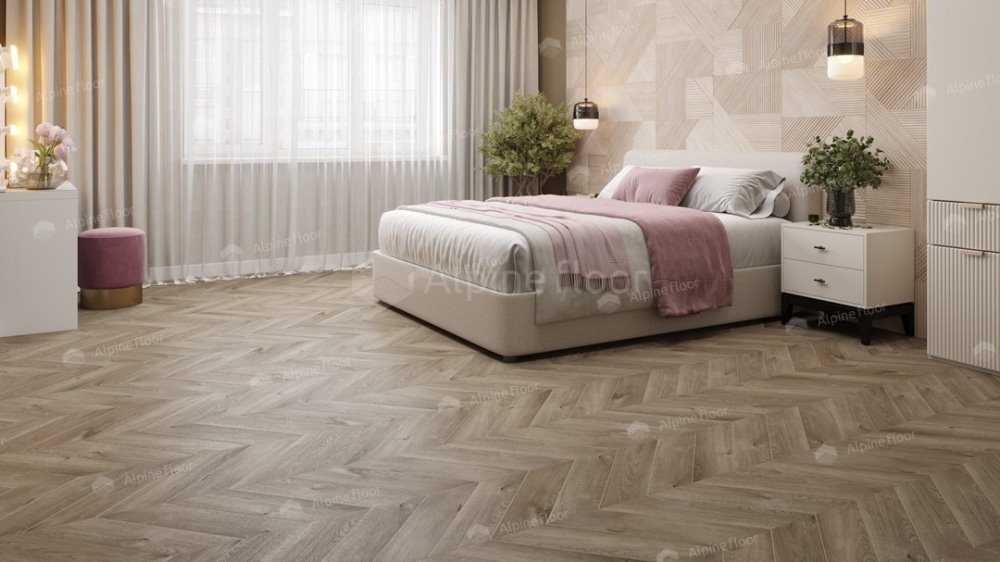 LVT плитка "Alpine Floor" Дуб Натуральный Отбеленный (555*127*2,5 мм) — купить в Москве