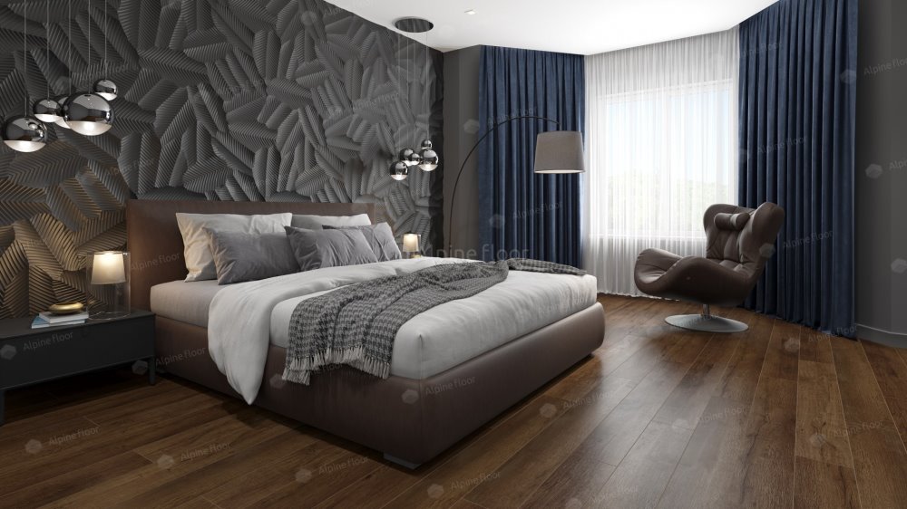 SPC Ламинат "Alpine Floor" Дуб шоколадный (1220*183*8 мм) — купить в Москве