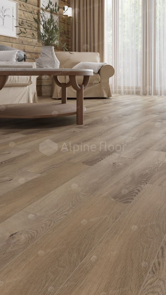 Виниловая плитка "Alpine Floor" Parquet LVT Дуб Синистра (590*118*2,5 мм) — купить в Москве
