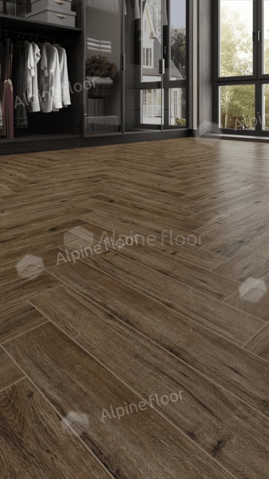 Ламинат "Alpine Floor" Herringbone 12 PRO Дуб Бордо (606*101*12 мм) — купить в Москве