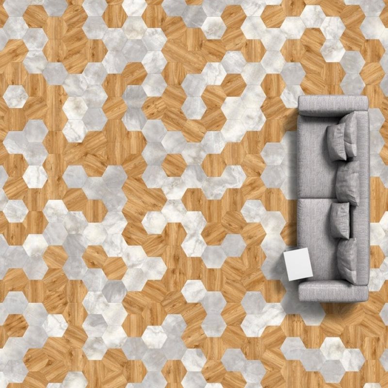 Виниловая плитка Big Hexagon 261 (452,64*392*2,5 мм) — купить в Москве