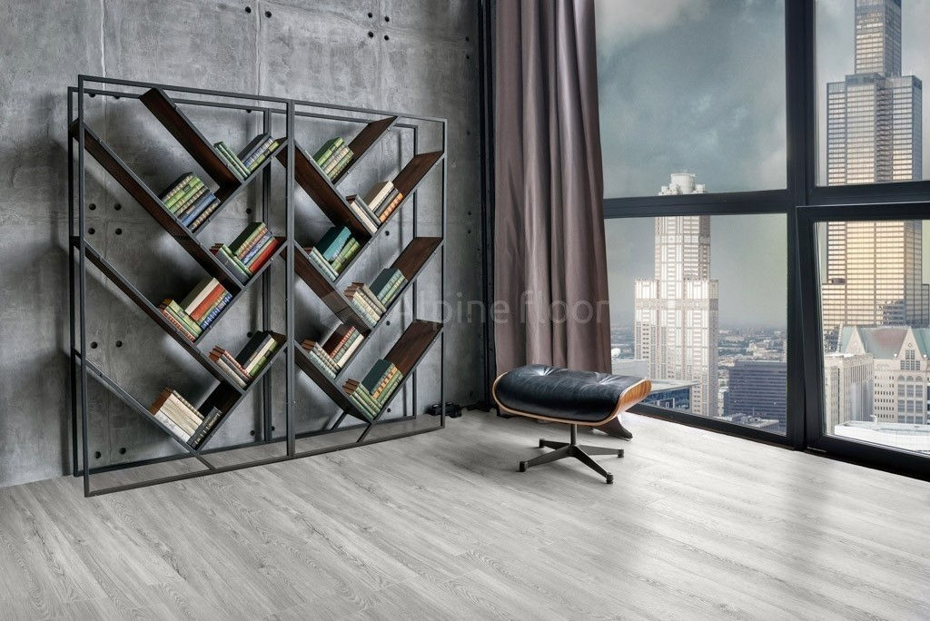 Замковая ПВХ плитка Секвойя Снежная  (1219*184*3,2мм) — купить в Москве